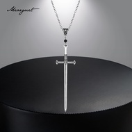 Meaeguet Punk Sword Pendant Necklace for Men Women Gothic Long Dagger Sword Necklace Hip Hop Jewlry