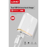 Clearance Stock  LDNIO A2502Q 30W Dual USB QC3.0 UK 3 Pin Smart Fast Charger Qualcomm 3.0 Adapter