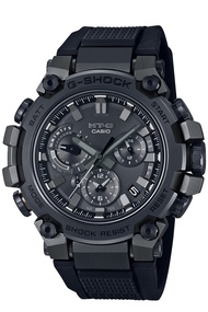 Casio G-Shock MTG-B3000 Series Wristwatch with MT-G Bluetooth, Solar Radio, black (black 19-3911tcx)