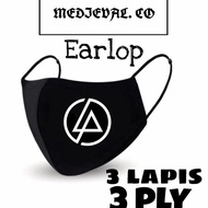 Mask Band LINKIN PARK / masker kain 3 ply / masker hitam 3ply / masker - LP KOTAK, KAIN 3PLY