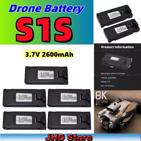 JHD 3.7V 2600mAh S1S Drones Battery For LS-S1S Lithium Battery Accessory Spare Parts RC Drone Batter
