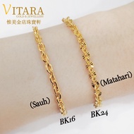 Emas 916 Gelang / Rantai Tangan Sauh / Matahari I Gold 916 Bracelets - BK16