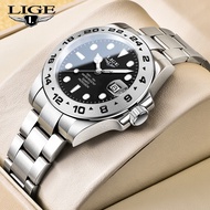 LIGE Jam Tangan Lelaki Original 100% Watch Man Birthday Quartz Analog Luxury Business