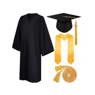 Gaun Pengijazahan Ijazah Universiti Set Pakaian Topi Selendang Kord Kehormatan Gaun Pengijazahan Sar
