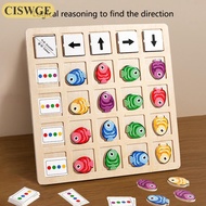 CISWGE Kids Montessori Wooden Educational Table Games Toys Direction Color Battle Game Toddler Early