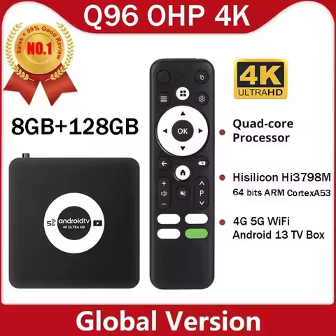 Global Version 4K TV Box 4K Ultra HD Android 13 Hisilicon Hi3798M 8GB 128GB WiFi 4G 5G Smart TV Box 