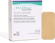 ConvaTec DuoDERM Extra Thin 2" x 4" CGF Sterile Self-Adhesive Hydrocolloid Dressing, Low Friction, F