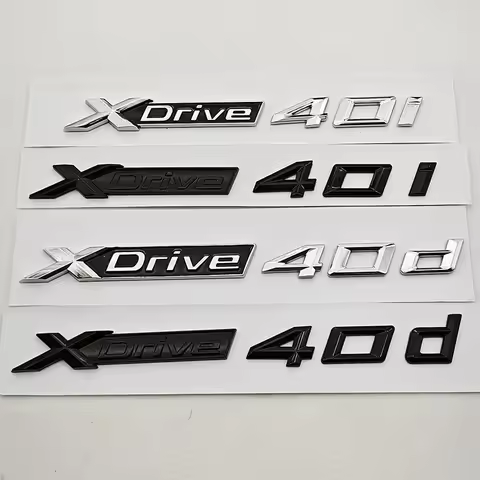 3D ABS Car Letters Logo XDrive 40i 40d Rear Trunk Badge Side Fender Emblem Decals For BMW X3 X4 X5 X