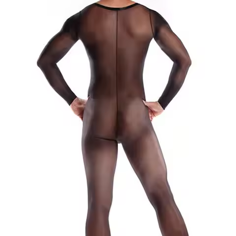Stockings Men's Polyamide Full Body See Through Stocking Bodysuit Pantyhose Hosiery Tights Underwear