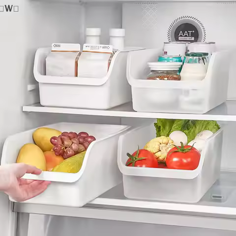 〔W〕Multifunctional Kitchen Sundries Storage Box Spices Holder Refrigerator Fruit Storage Box Cabinet