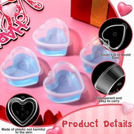 100 Pcs 2.4 Oz ValentineS Day Heart Shaped Containers Plastic Box with Lids Reusable Small Portion C
