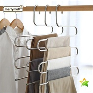 MERLYMALL Trousers Hangers, Strong Bearing Capacity S Shape Clothes Hanger, Durable Non Slip Stainless Steel Jeans Holder Space Saver