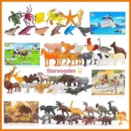 Assorted miniature wild and farm animals reptiles and marine animals toys for kids