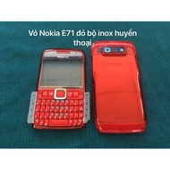 Red Nokia E71 case with stainless steel set (front, back, keyboard, frame)