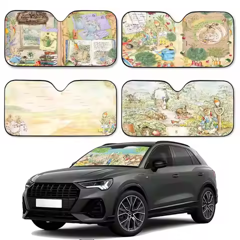 P-Peter Rabbit Car Sunshade Covers Cover Universal Windscreen Folding Visor