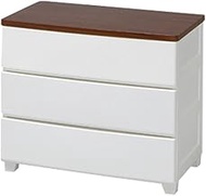 Iris Ohyama MG-723 Chest, 3 Tiers, Ready to Use, Wooden Top Plate, Width 28.7 x Depth 16.5 x Height 