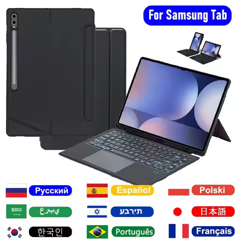 Detachable Keyboard Case For Samsung Galaxy Tab S10 Plus 12.4/S10 Ultra 14.6,Backlit Keyboard Cover 