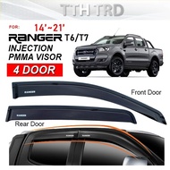 Hc Cargo Ford Ranger T6 T7 2014 - 2021 OEM 4 Door Visor Injection Air Press Sun Window Visor (4 Pcs/