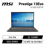 MSI Prestige 13Evo A13M-259TW 星辰灰 微星13代輕薄效能筆電/i5-1340P/Iris Xe/32G DDR5/512GB PCIe/13.3吋 16:10 FHD+/0.99Kg/W11/白色背光鍵盤