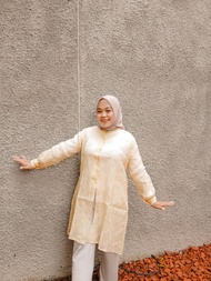 Nala Bloom Embroidery Outer Brokat Kondangan / Tunik Lace Premium / Outerwear Wanita Muslimah / Atas