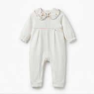 Babyshop Giggles Cotton Peter Pan Collar Long Sleeves Sleepsuit With Floral Print