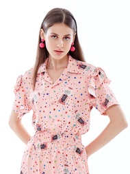 iCONiC TAFFY SHIRT #6341 เสื้อผญ เสื้อฮาวาย ผ้าไหมซาตินเสื้อแฟชั่น เสื้อแฟชั่นผญ เสื้อออกงาน เสื้อทำ