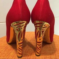 sergio rossi 雕花精品高跟鞋