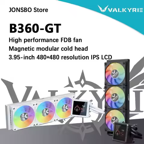 VALKYRIE B360-GT 360mm ARGB All-in-one CPU Liquid Cooler 3.95-inch 480*480 resolution IPS LCD suppor