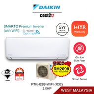 DAIKIN 1.0HP SMARTO Premium Inverter WIFI Air Conditioner (R32) FTKH FTKH28B AirCond Air Cond Murah