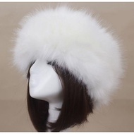 Readystock white Russian faux fur hat winter autumn