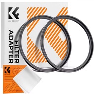 K&F Concept 49-52mm(2 Pcs) Step-Up Ring Adapter, 49mm to 52mm Step Up Filter Ring for 49mm Lens Inst