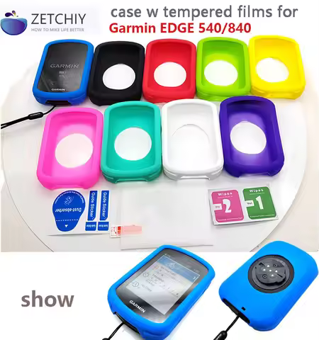 Garmin Edge 540 840 bike Computer Case Cover W Tempered Screen Protectors protector films for edge54
