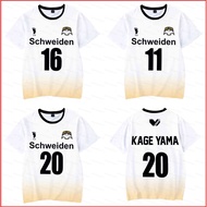 Haikyuu Schweiden Adlers Jersey MSBY T-shirt Cosplay Costume Karasuno Shoyo Kageyama Sportswear Shor