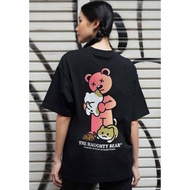OHNII OVERSIZED CAT HAUGHTY BEAR (BLACK) COTTON JERSEY TSHIRT