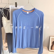 เสื้อยืดคอตุ้มแขนยาวผ้าขนสัตว์ Merino Wool สำหรับผู้หญิง ชุดออกกำลังกาย Pilates ชุดโยคะ ชุดกีฬา ชุดท