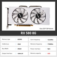 UIOLH SEJISHI SJS RX 580 8GB Video Card GDDR5 256Bit Graphics Card GPU AMD Radeon RX580 8G Gaming Ca