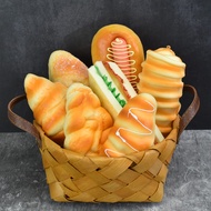 Simulation Bread Set Fake Bread Wicker Basket Baguette Whole Wheat Bread Cake Baking Shop Model Room