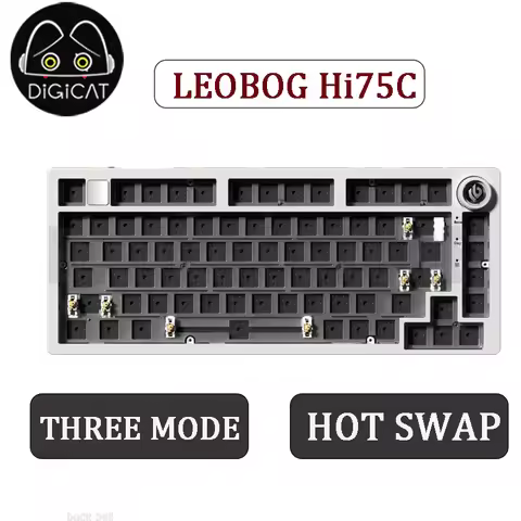 LEOBOG Hi75C Mechanical Keyboard Three Mode Hot Swap RGB Gasket Aluminium Alloy With Knob Hi75C Keyb