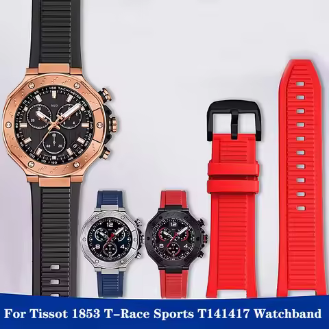 High Quality Silicone Watch Strap For Tissot 1853 T-Race Sports Bracelet T141417 Watchband 24mm T141