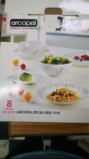 【ARCOPAL】櫻花強化餐盤八件組(SP-2303)