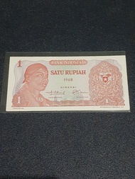 uang kertas kuno 1 rupiah sudirman tahun 1968