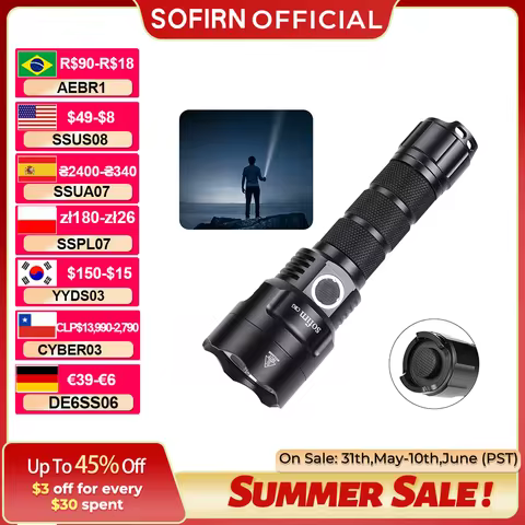 Sofirn C8G Powerful 21700 LED Tactical Flashlight SST40 2000lm 18650 Recharge Battery Torch with ATR