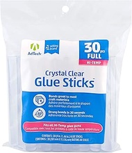 Ad-Tech W229-14ZIP30 AdTech 30ct Full Size High Temp Hot Glue Sticks, 4 x .44, CLEAR