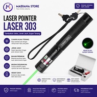 PROMO!! ASLI - Green Laser Pointer 303 / Laser Hijau Variasi / Senter Laser Jarak 22km Recharge /