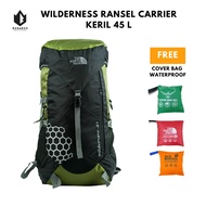 Tas Carrier Wilderness 45 Liter Single Frame Aluminium + Coverbag Waterproof - Tas Keril - Tas Carri