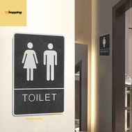 MK1  Bathro Acrylic Label Self-adhesive Wall Mounted Toilet Guide Sticker WC Washro Sign Mark Office