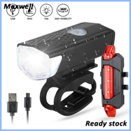 maxwell   Bike Bicycle Lights USB LED Rechargeable Set Mtb Road Bike Front Rear Headlights Lamp Cycling Accessories