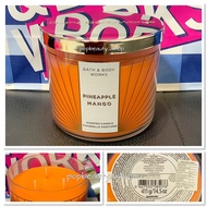 Bath &amp; Body Works Aromatherapy Scented Candle #Pineapple Mango 411g. บาธ แอนด์ บอดี้ เวิร์ก เทียนหอม 3 ไส้ ขนาดใหญ่สุด