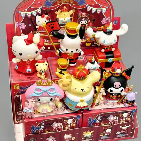 Sanrio Family Nutcracker Series Blind Box Kuromi My Melody Kt Pachacco Cinnamoroll Pompompurin Kawai