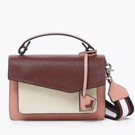 【W小舖】botkier 紅粉白色 防刮牛皮 風琴包 手提斜背包 COBBLE HILL CROSSBODY~全新正品